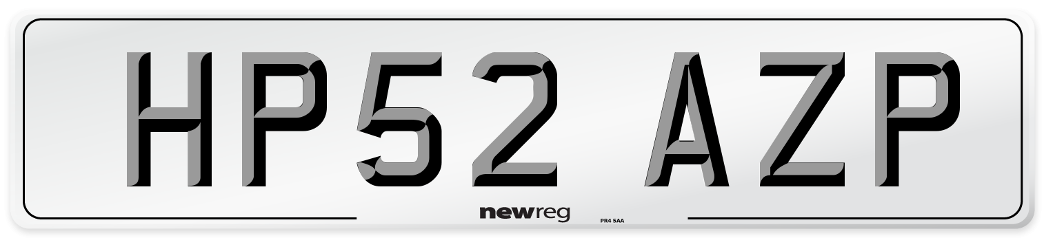 HP52 AZP Number Plate from New Reg